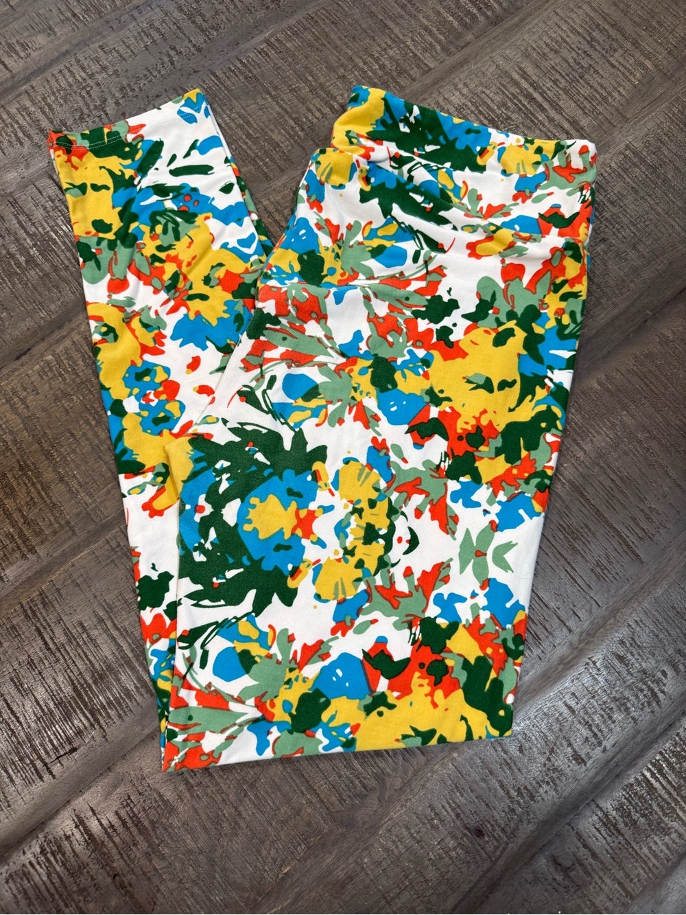 LuLaRoe Kids Floral Leggings - White, Yellow, Blue, Green, Red
